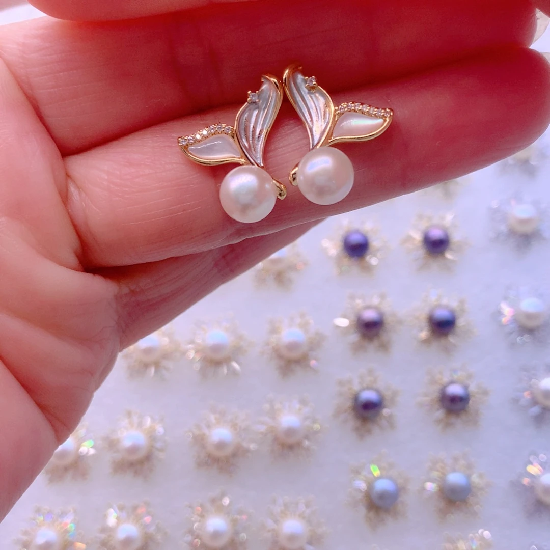 耳饰合金淡水珍珠