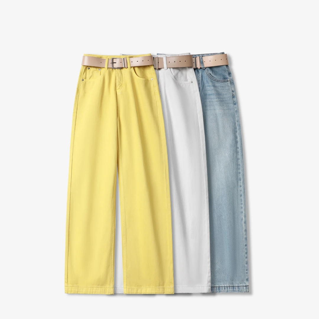 JL 【复古百搭牛仔裤】2025早春新款休闲阔腿牛仔裤80300-A