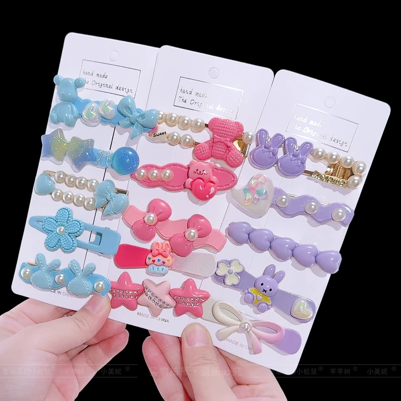 女童甜美卡通发夹儿童碎发不伤发发卡小女孩侧边刘海夹鸭嘴夹发饰