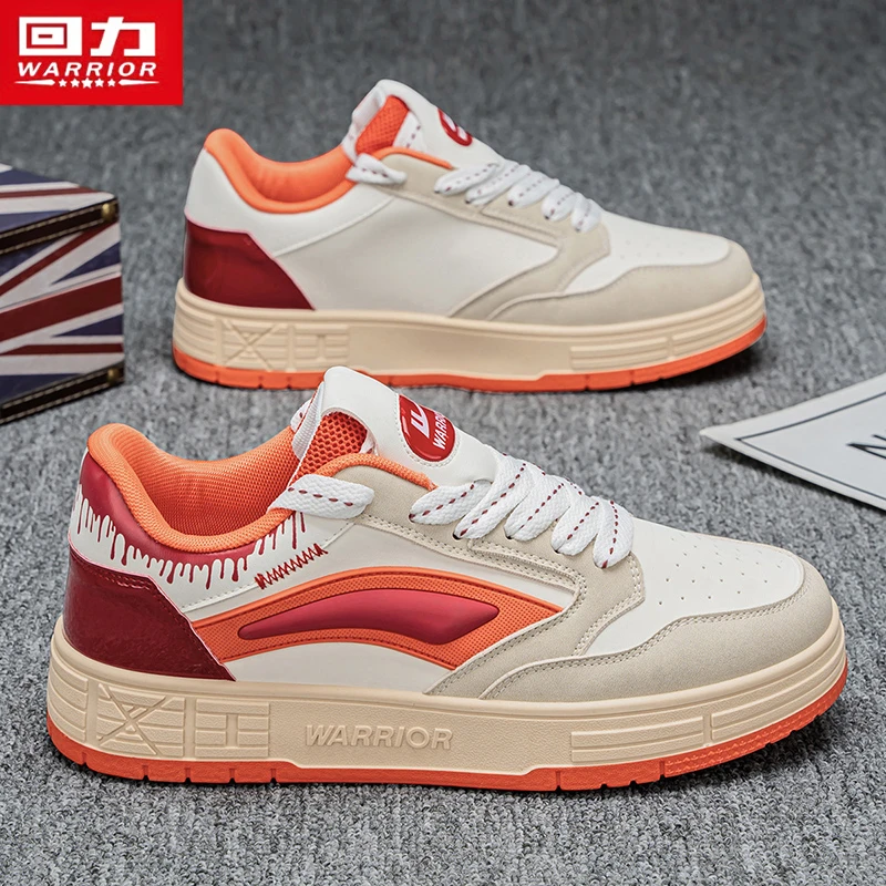 回力小白男鞋2025春季新款皮面厚底板鞋百搭防滑男士运动休闲潮鞋