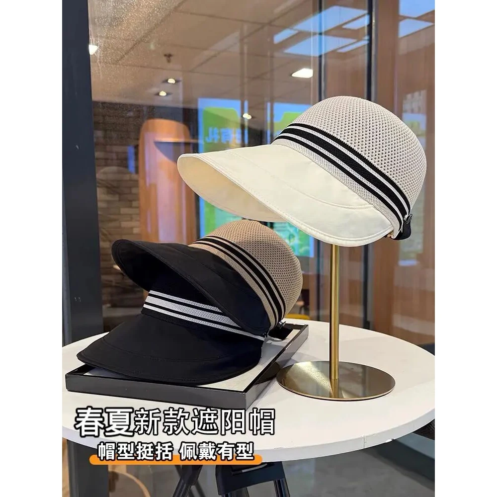 大帽檐防晒帽2025年新款夏季薄款镂空透气显脸小遮阳渔夫帽可折叠