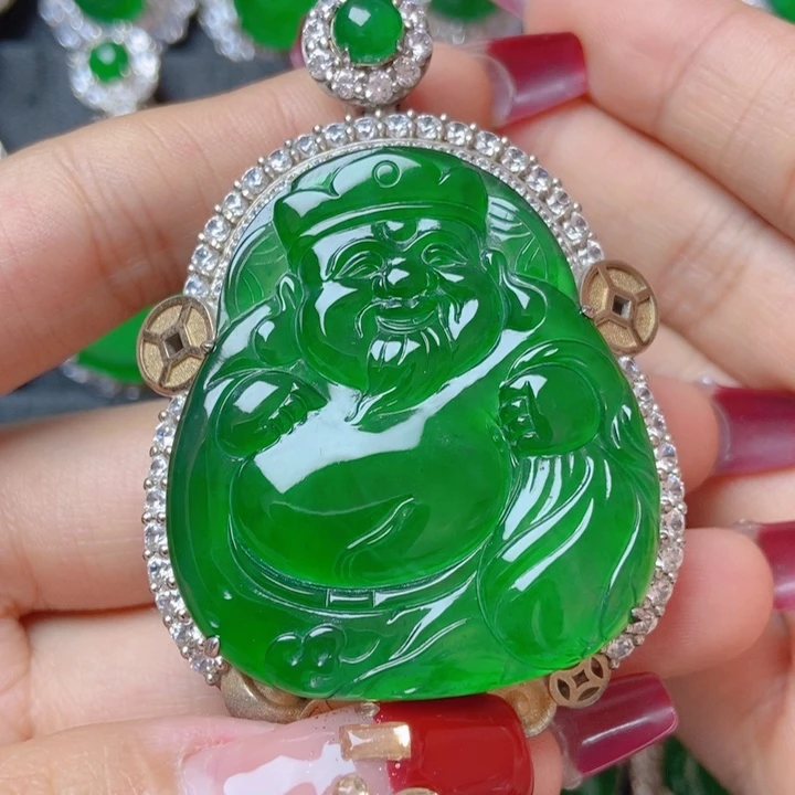 翡翠颈饰银S925镶嵌发**业