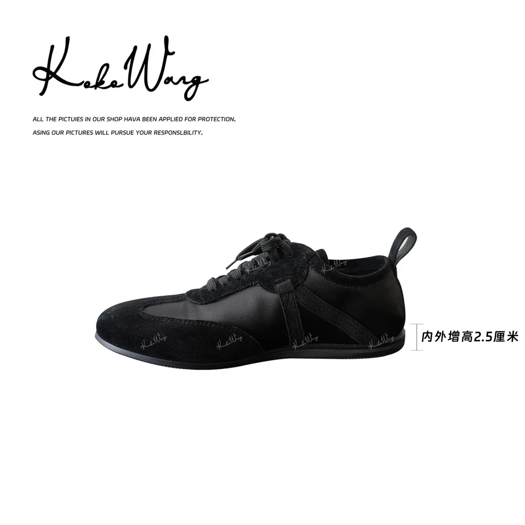 KOKO WANG 秋冬高级感真皮拼接舒适百搭德训休闲鞋X5435H10X02