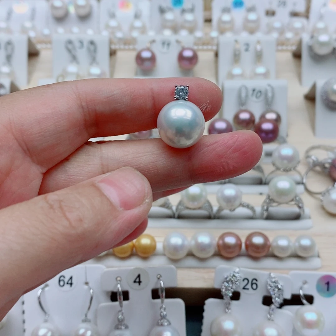 淡水珍珠银S925镶嵌颈饰