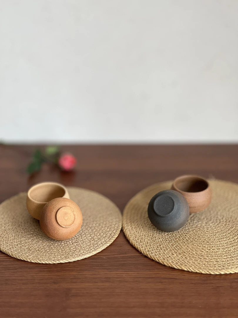 手工粗陶茶杯复古品茗杯家用功夫茶具