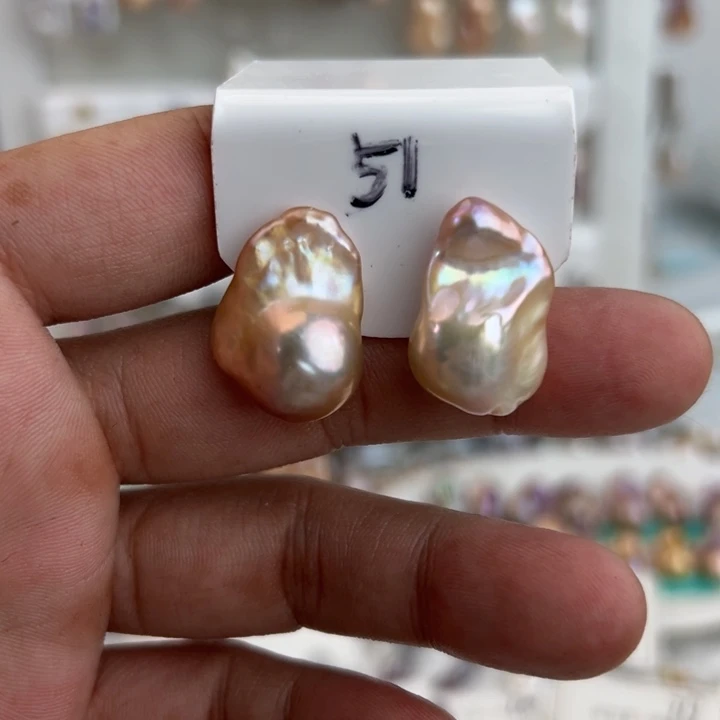 淡水珍珠耳饰银S925镶嵌