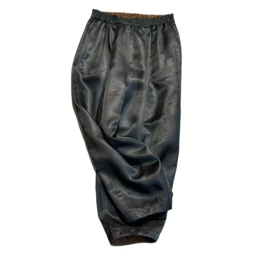 【农工缎】2025夏季新款休闲百搭透气花苞裤