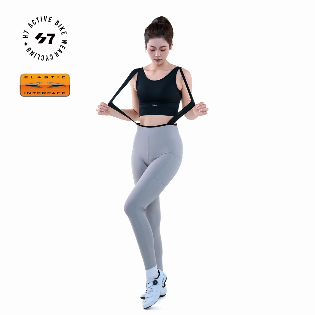 为胜「25款新品-逐风女款男士」竞赛春夏意大利双箭头背带骑行长裤