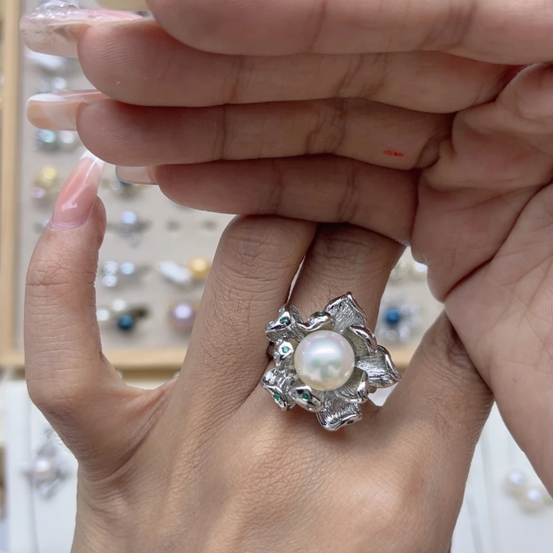 钰***而合金淡水珍珠戒指