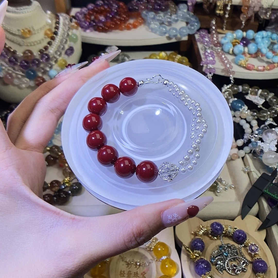 手链未镶嵌水晶朱砂