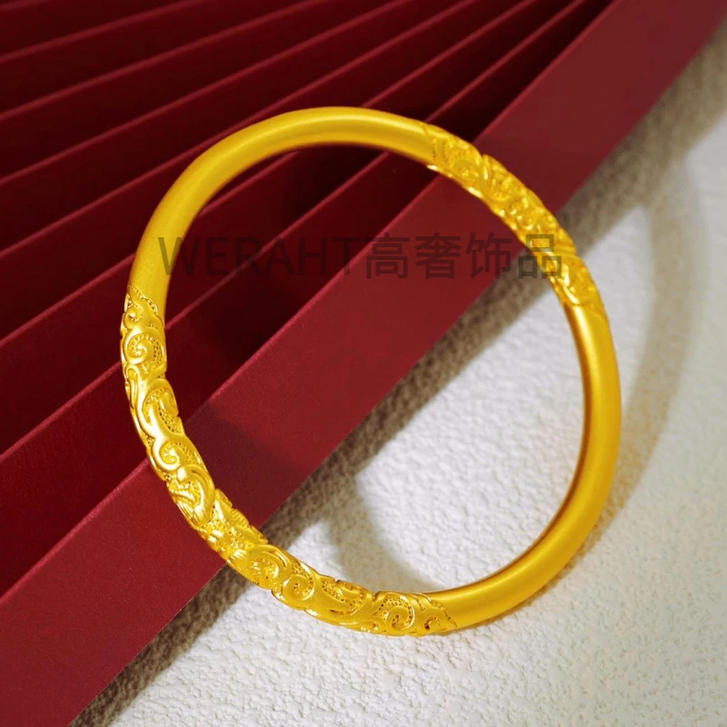 铜合金手镯 卷草纹闭口手镯SZ9110