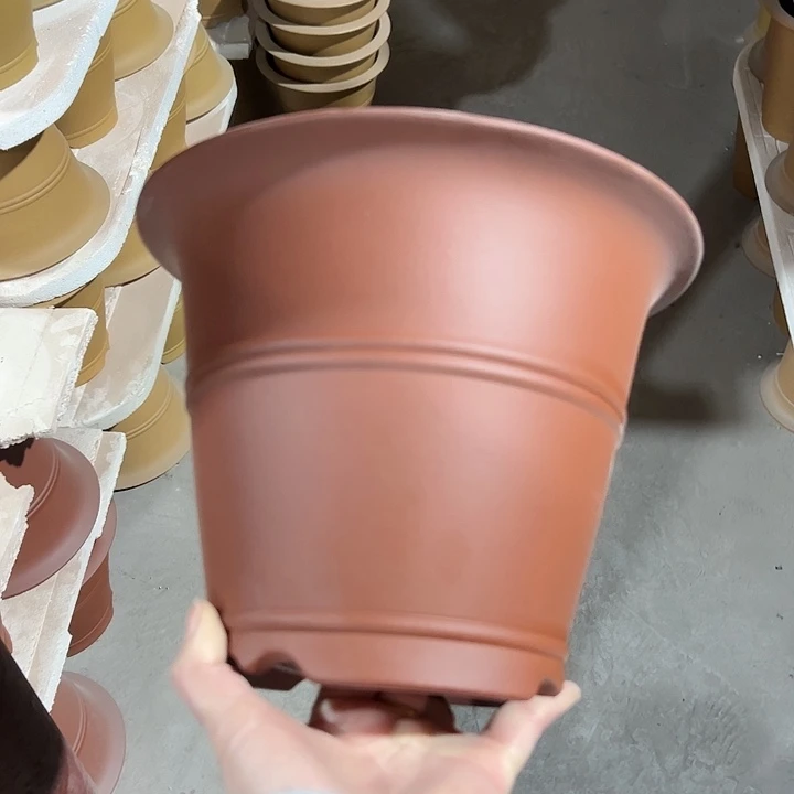 紫砂花盆正品双线陡盆红色