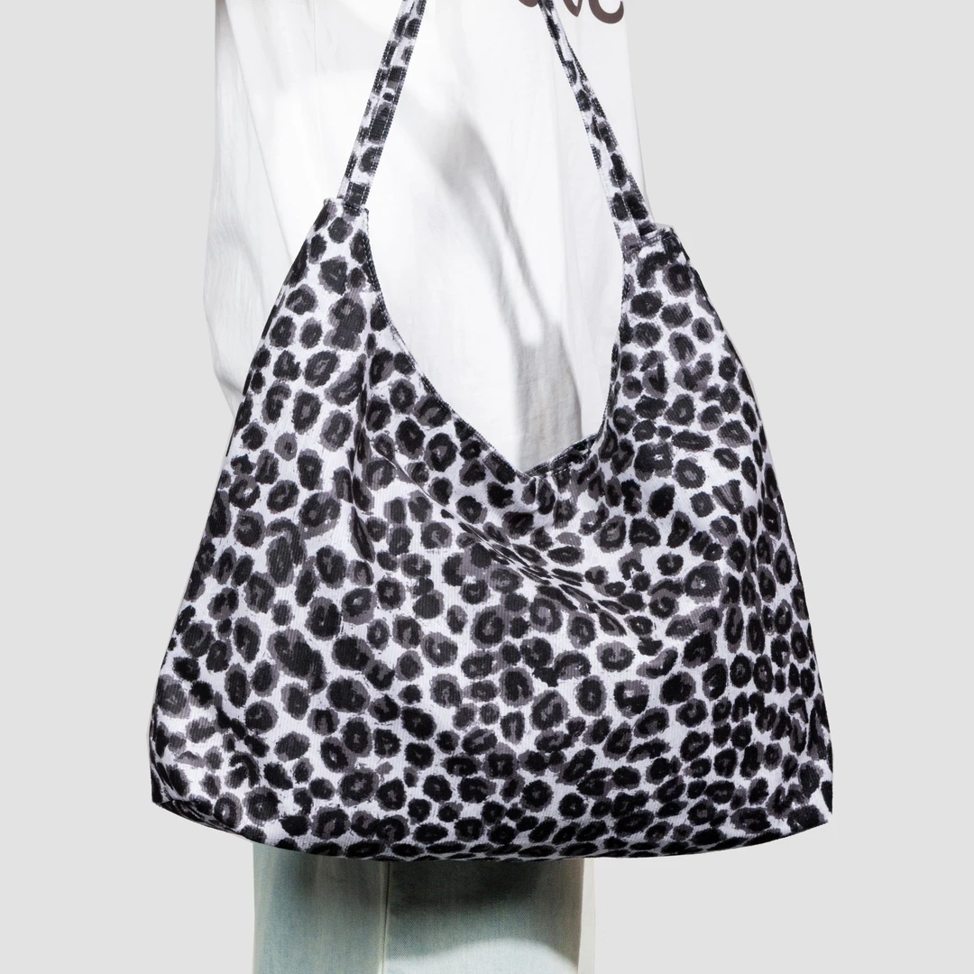 无则艺【矮款月牙包】艺术|时尚轻便单肩便携式豹纹灯芯绒月牙包