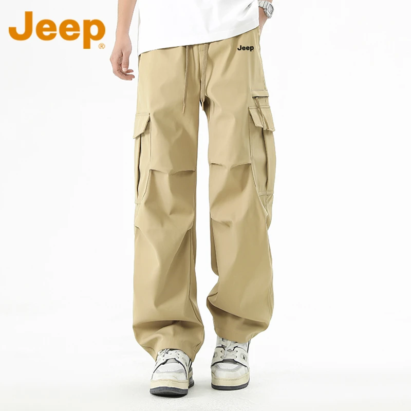 JEEP吉普美式工装裤男士夏季新款机能运动直筒冰丝速干冲锋休闲裤