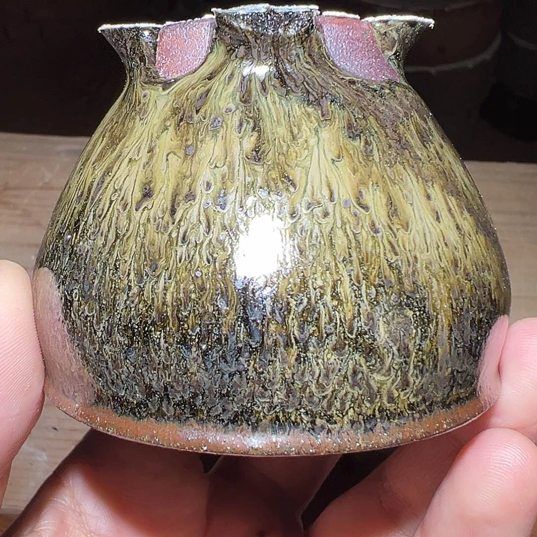 茶盏190瑕疵不带礼盒落灰烧行知建盏