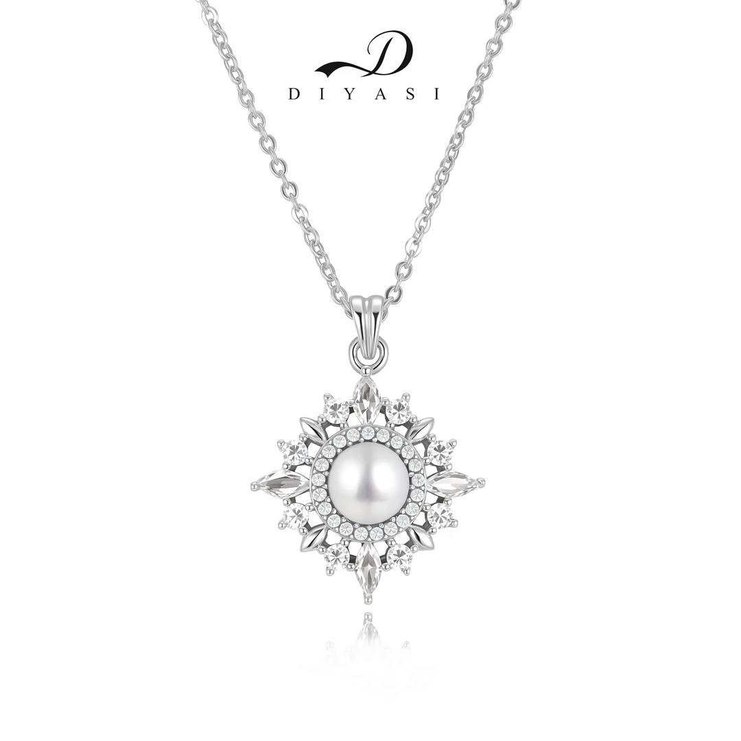 铜合金仿珍珠吊坠 星璨项链女款设计感百搭时尚轻奢锁骨链0098N