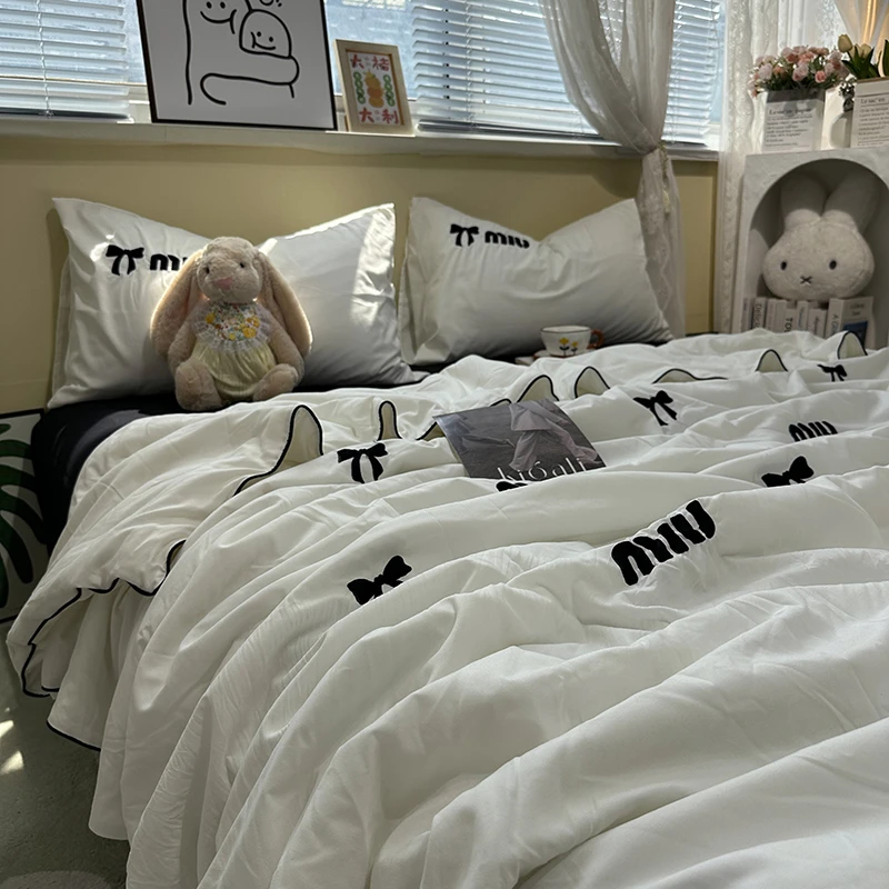 夏凉被四件套水洗可机洗空调被夏季薄被子公主风单双人夏被宿舍