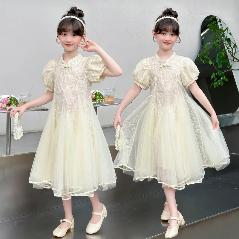 女童连衣裙夏款2025新款儿童洋气韩版裙子中大童公主裙女孩童装潮