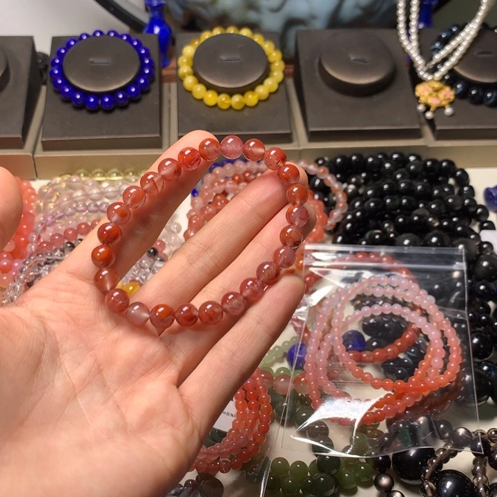 南红玛瑙手链未镶嵌银*