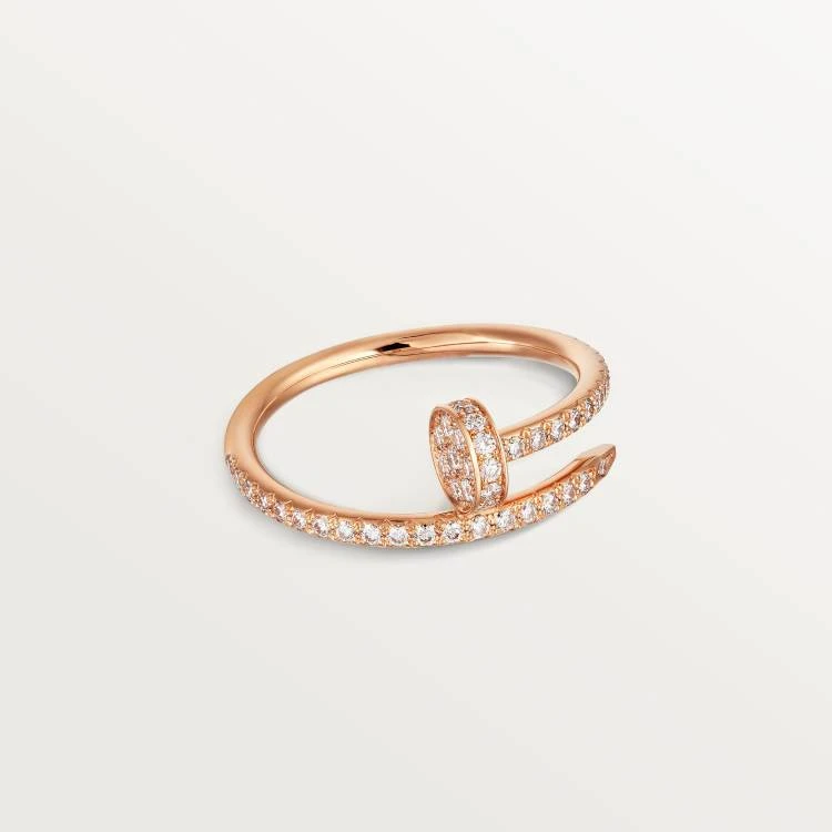 99新 Cartier/卡地亚 JUSTE UNCLOU 窄版满钻钉子戒指49号W53331