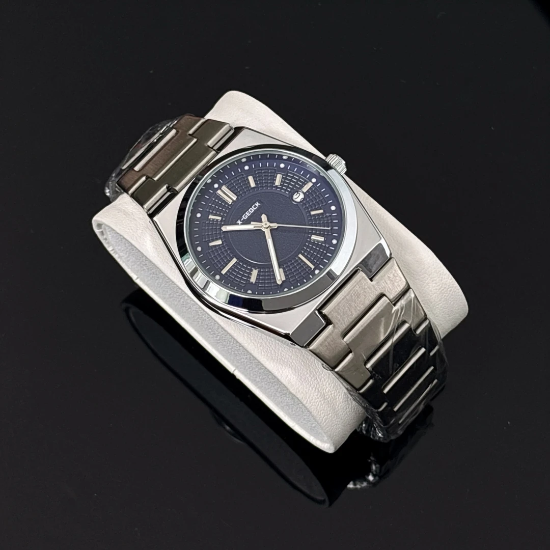 高级感男士手表男款高档时尚带日历钢带男商务防水石英表经典