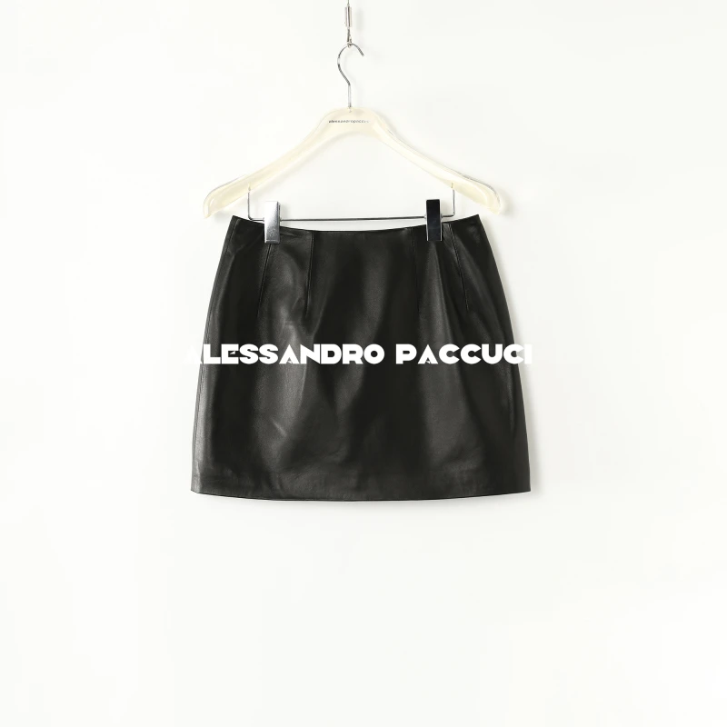 AP洛哥51009PQ黑标/小羊皮花苞设计纯色时尚百搭气质短半裙25春