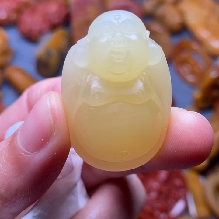 石英质玉（黄龙玉）合金颈饰