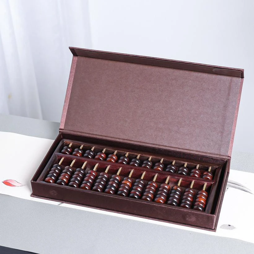 老挝大红酸枝算盘实木，尺寸：28*12*2高珠心算