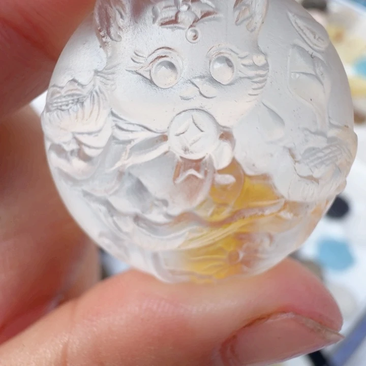 颈饰未镶嵌水晶九尾狐水晶吊坠