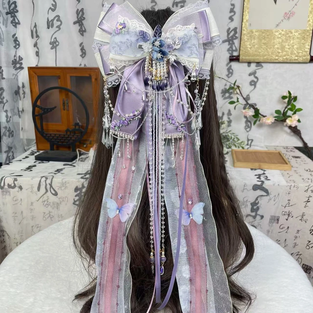 【大祭司】国风发夹多层次蝴蝶结发饰头饰气质苗疆风弹簧夹