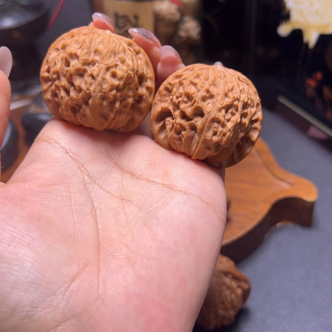 文玩核桃把件磨盘41全品