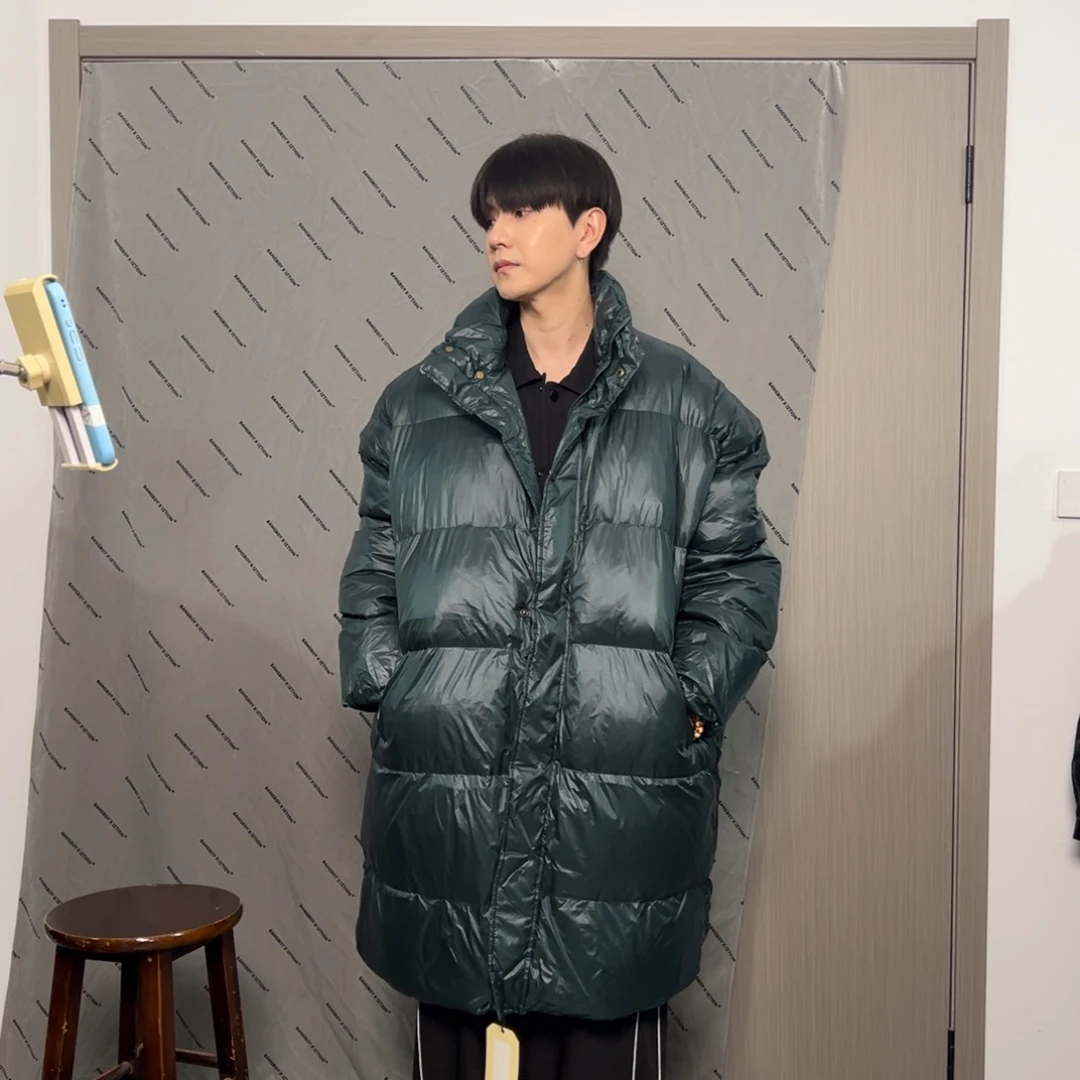 潮流时尚绿色棉服xl