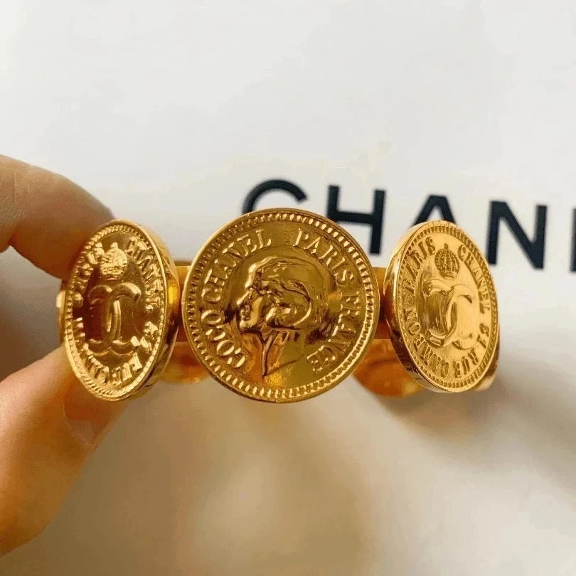 95新 Chanel/香奈儿 Chanel vintage香奈儿中古金币手镯