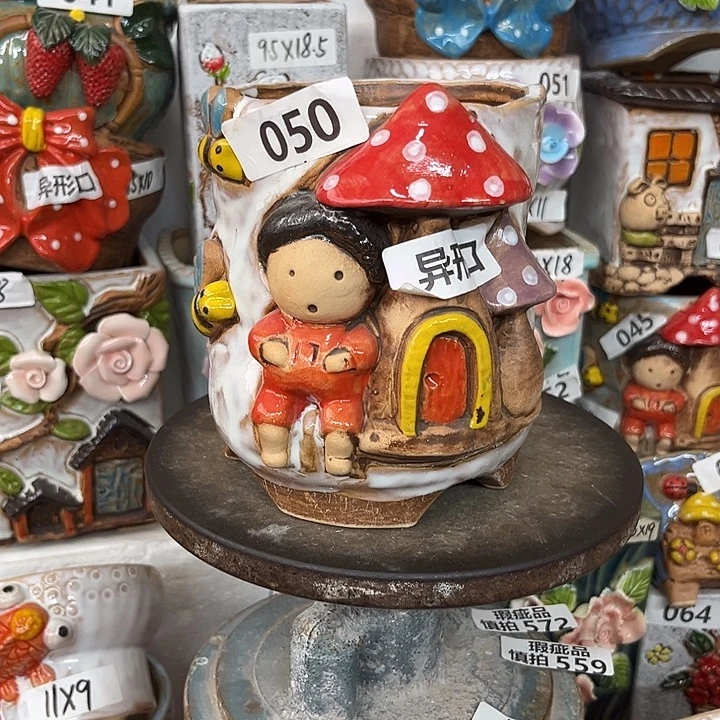 紫砂花盆粗陶材质多肉花盆