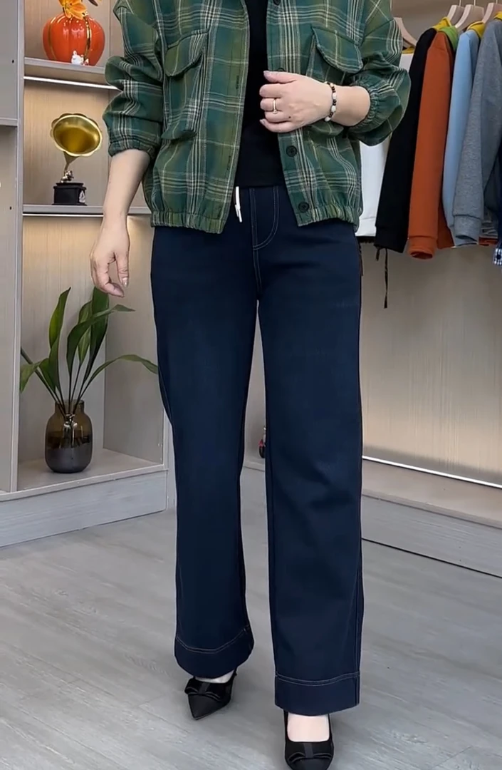 大码梨形显瘦高腰直筒百搭垂感阔腿裤女春季新款休闲裤