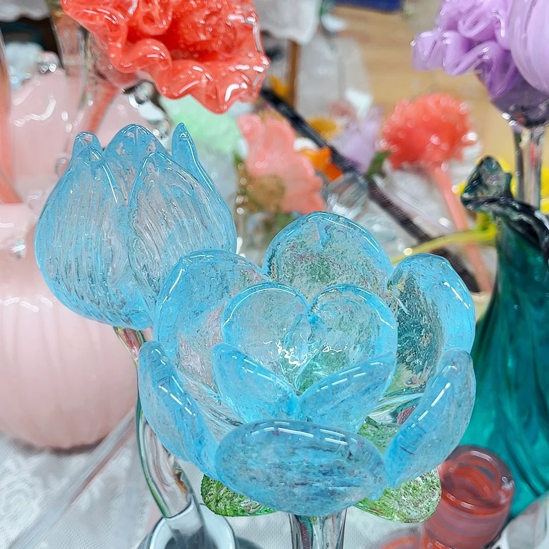 1荷花1荷苞 家悦琉璃工艺品