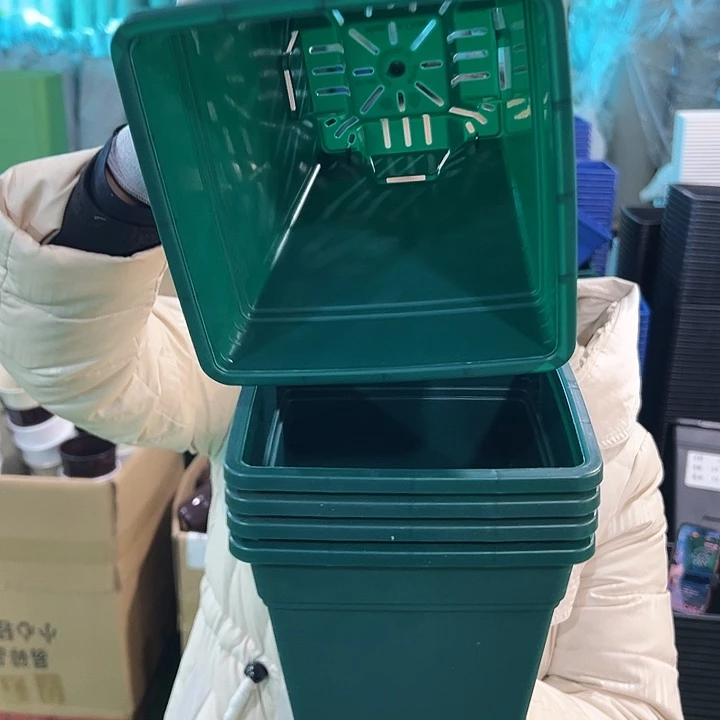 特价方盆口16高18墨绿无托5只