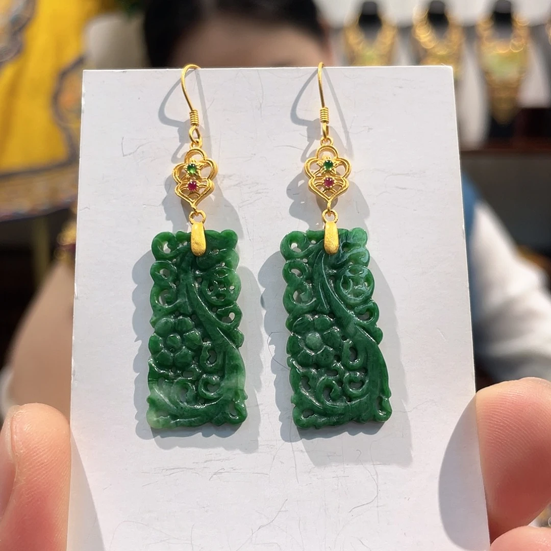 翡翠未镶嵌耳饰耳坠