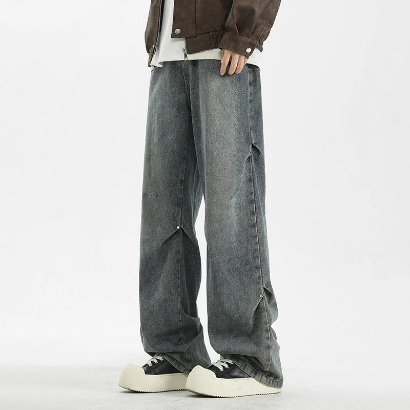 WASSUP美式复古直筒水洗高街牛仔裤男春秋季宽松休闲高级感长裤潮