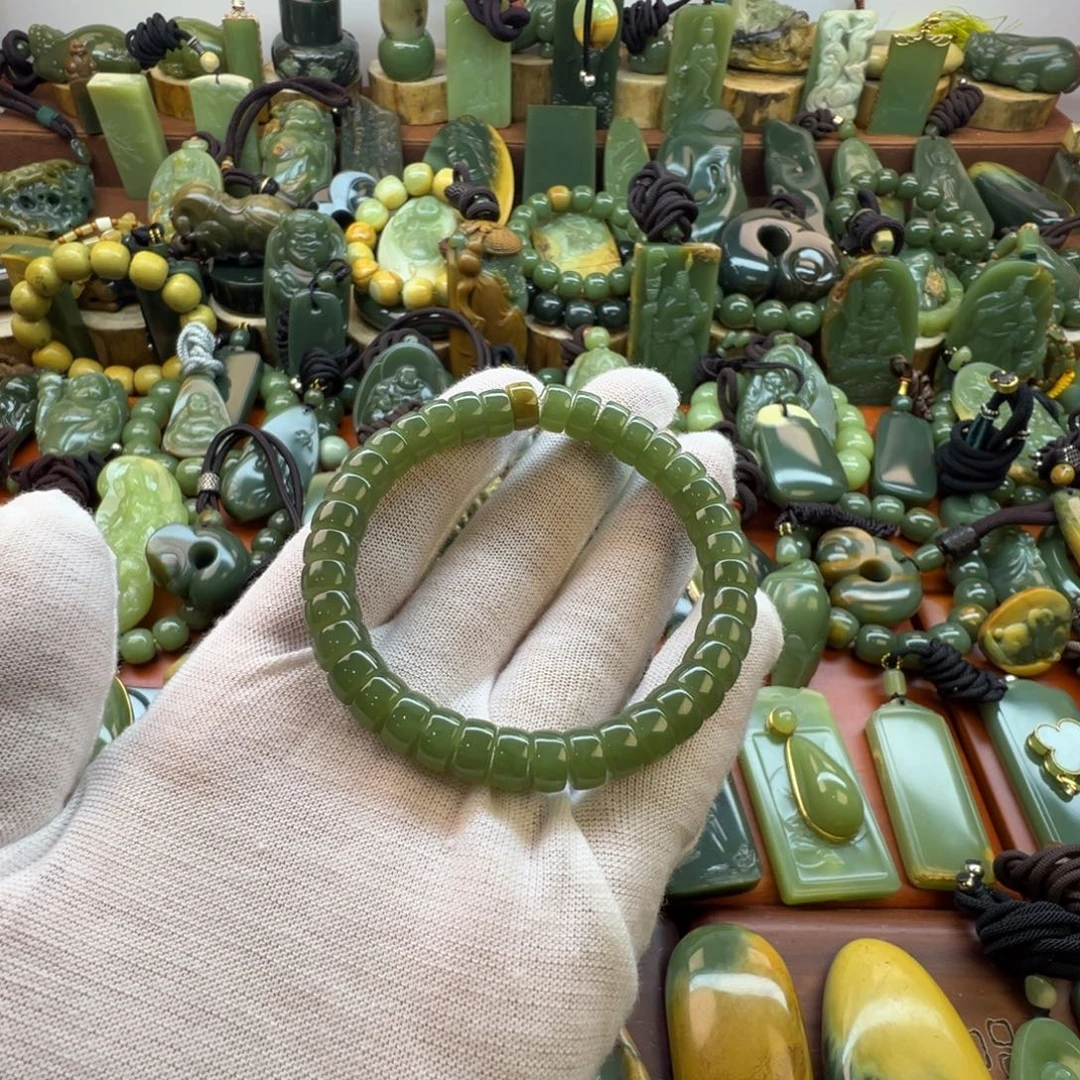 岫岩河磨玉（透闪石质玉）未镶嵌手链