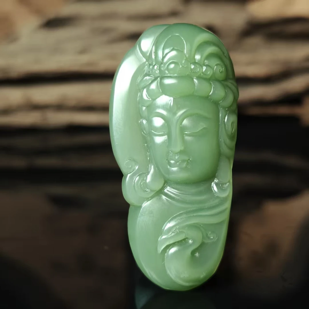 lot5156 菩萨牌 和田玉碧玉 54.7*27*13.3mm 24.2g
