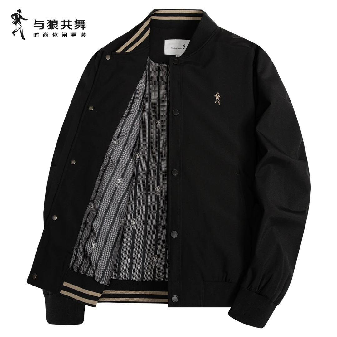 【垂顺有型】25春季时尚百搭人标刺绣棒球领易打理男士夹克休闲外套