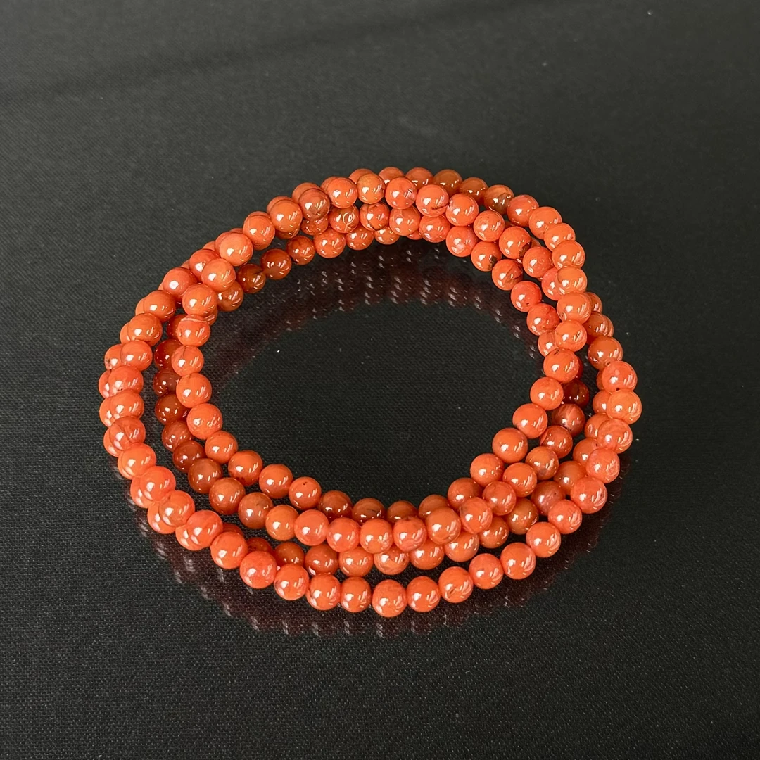 柿子红南红项链约5mm左右