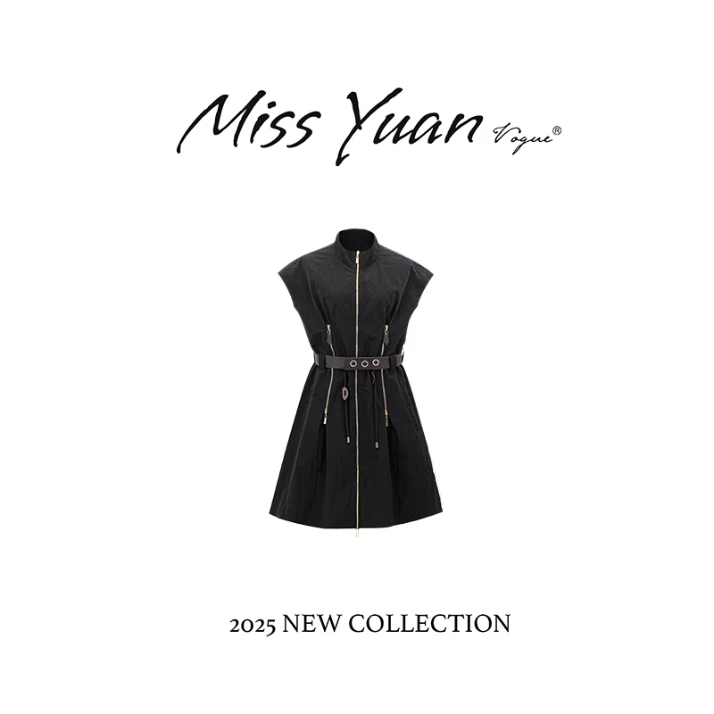 M.Y. 媛总 2025夏季新款显瘦轻奢时尚黑色复古连衣裙MYST979D