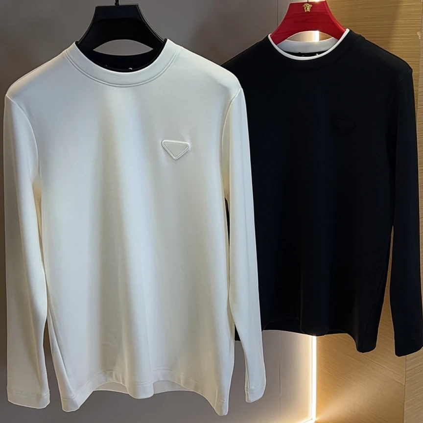 【布/000】双领净版男士长袖T恤 秋冬男士打底衫圆领百搭商务休闲