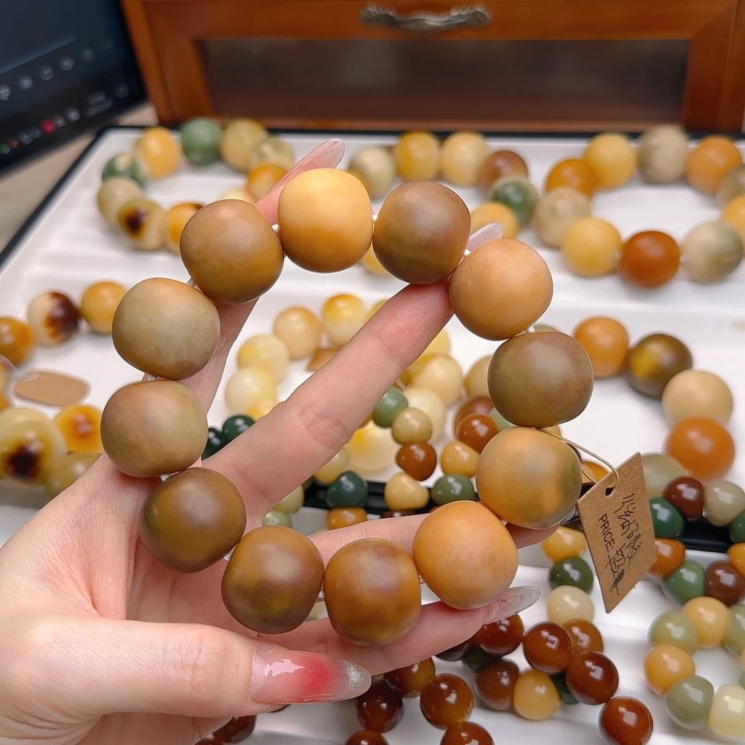 菩提根/象牙果手串卡23干磨苹果微瑕
