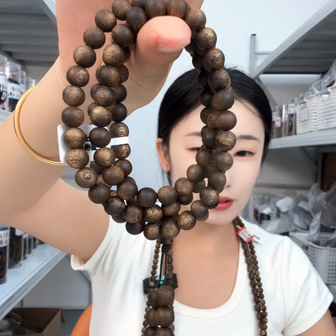 手串沉香海南沉香绿棋圆珠0.8多圈多样性发一