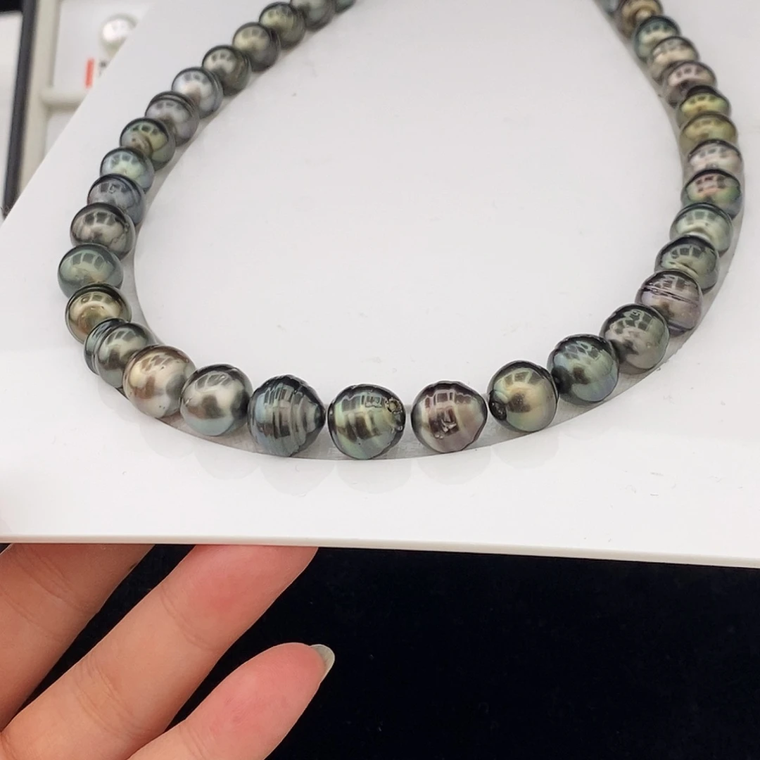 大溪地螺纹项链买断价不鉴赏海水珍珠银S925镶嵌