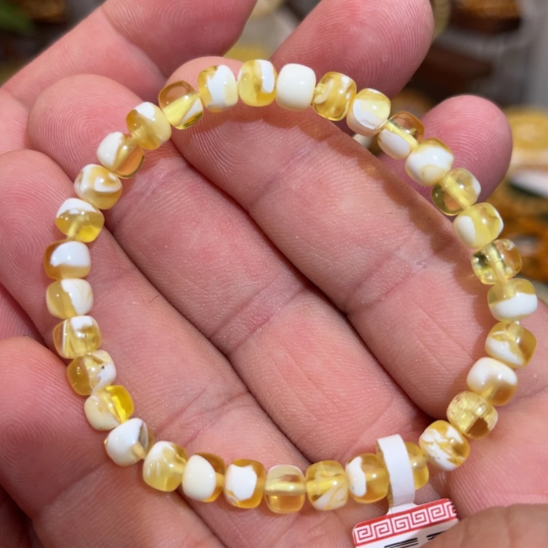 蜜蜡未镶嵌手链微瑕00006.3mm