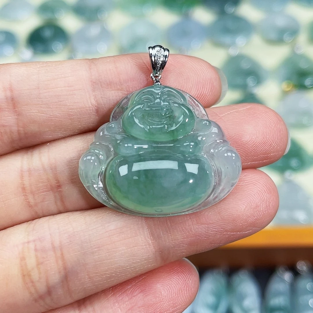 翡翠颈饰18K金镶嵌吊坠